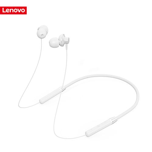 Lenovo IPX5 ecouteurs bluetooth pour sport sans fil étanches rechargeables anti-transpiration avec casque antibruit Mic-Blanc