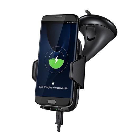 Support Orientable et Chargeur Sans Fil Compatible Qi (Noir)