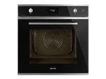 Smeg SOP6401S2N - Four - avec fonction vapeur - intégrable - niche - largeur : 55.4 cm - profondeur : 56 cm - hauteur : 58.3 cm - avec système auto-nettoyant - classe A+ - noir avec poignée effet acier inoxydable