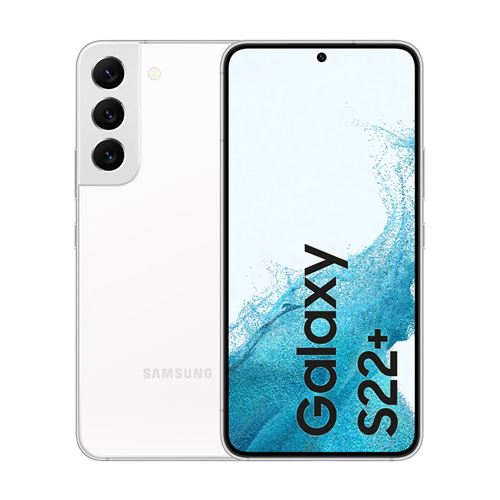 Samsung Galaxy S22+ - 5G smartphone - double SIM - RAM 8 Go / Mémoire interne 128 Go - écran OEL - 6.6 - 2340 x 1080 pixels (120 Hz) - 3 x caméras arrière 50 MP, 12 MP, 10 MP - front camera 10 MP - blanc fantôme