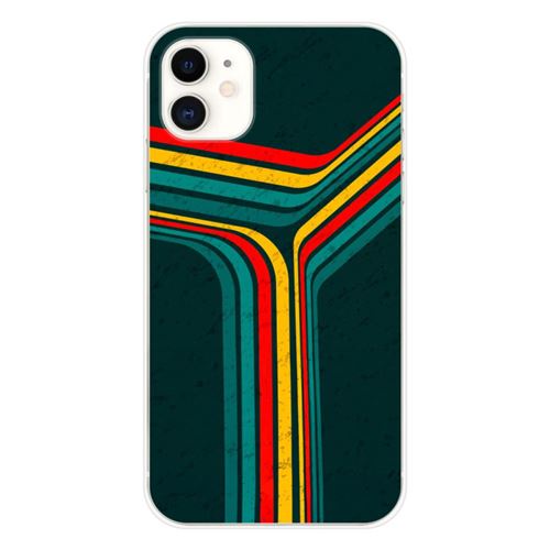 Coque en silicone imprimée compatible Apple iPhone 11 Retro lines