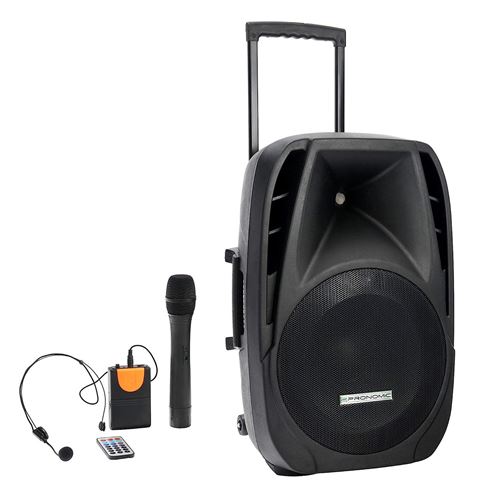 Non Communiqué Enceinte Autonome - Pronomic Ph15aw - Amplifiée De 15" - Sur Batterie, Usb Bluetooth - 200W Peak, Micro Vhf, Micro Serre Tête