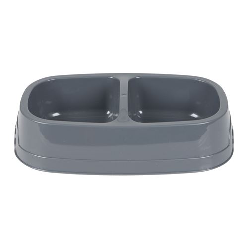 Comparer les prix de Gamelle double pour chien et chat CALI - Gris foncé