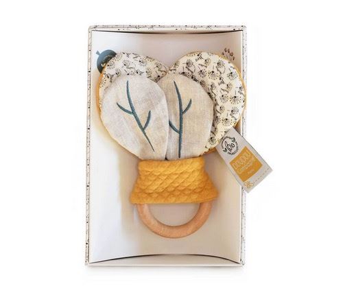 Hochet anneau en bois Pollen l'abeille bio