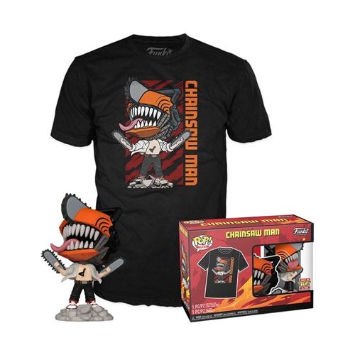 Funko Noir Figurine Et T-Shirt Pop Chainsaw Man Leaping - Image 2