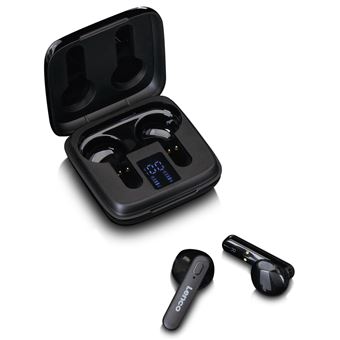 Ecouteurs sans fil, boîtier de charge avec écran, Bluetooth® et TWS Lenco EPB-430BK Noir - 1