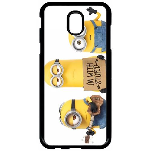 Coque My-Kase pour Galaxy J5 (2017) - minions i'm with stupid - Plastique Noir
