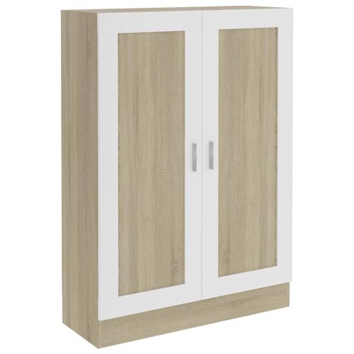 VidaXL Bibliothèque Blanc et chêne sonoma 82,5x30,5x115 cm Aggloméré