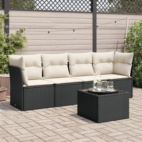 Non Communiqué Or Vidaxl Salon De Jardin Avec Coussins 5 Pcs, Canapés Avec Pieds Réglables, Ensemble De Meubles D'extérieur Patio Terrasse, 3249075