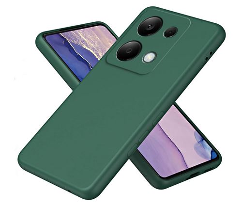 Coque pour Xiaomi Redmi Note 13 Pro 4G / Poco M6 Pro 4G - housse etui silicone gel fine + verre trempe - VERT - htdmobiles