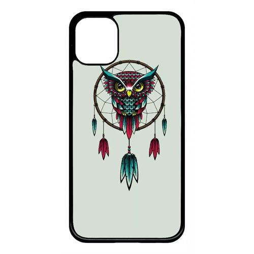 Coque My-Kase pour iPhone 11 - dreamcatcher hibou tribal - Plastique Noir