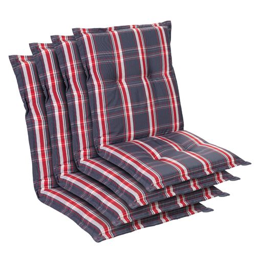 Housse de chaise de jardin -Blumfeldt Prato -103 x 52 x8 cm -4 pièces -Gris / Rouge