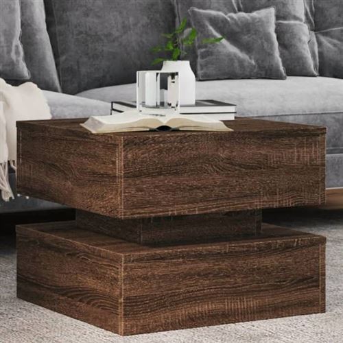 vidaXL - Table basse avec éclairage LED - Table d'appoint moderne - Salon - Image 2
