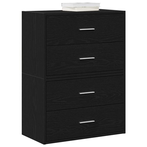 VIDAXL - Commode - Ensemble de 2 armoires - 2 tiroirs - Noir - Chêne - Image 3