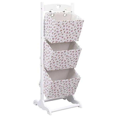 vidaXL Support à panier 3 niveaux Fleurs 35x35x102 cm Bois
