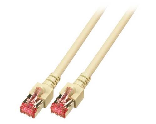 EFB Elektronik K5510.1,5 RJ45 Câble réseau, câble patch CAT 6 S/FTP 1.50 m gris ignifuge, sans halogène, avec cliquet dencastrement, contacts dorés