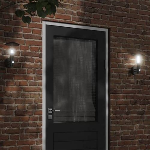 Non Communiqué Noir Vidaxl Applique Murale D'extérieur Avec Capteur Acier Inoxydable, Éclairage Mural D'extérieur, Lampe Murale De Jardin, 4006242