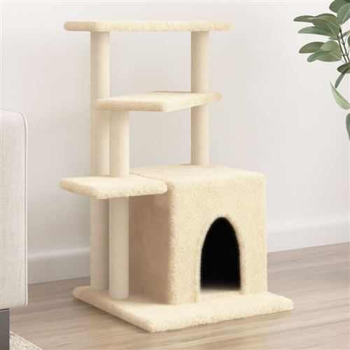 Comparer les prix de vidaXL Arbre à chat avec griffoirs en sisal crème 83,5 cm