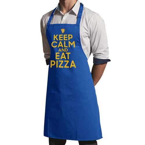 Fabulous Tablier Cuisine Premium Bleu Keep Calm and Eat Pizza