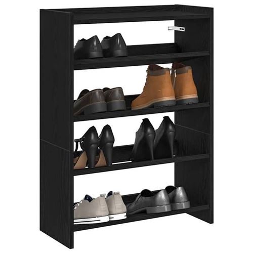 Non Communiqué Noir Vidaxl Étagère À Chaussures 60X25x81 Cm Bois D'ingénierie 859879 - Image 1