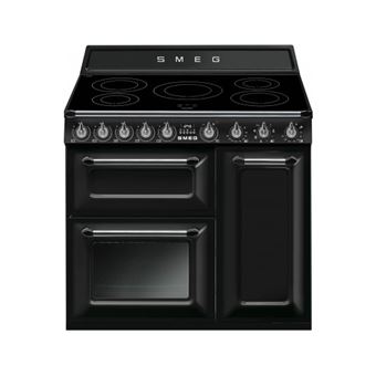 Centre de cuisson 90 cm, 2 fours et 1 gril, nettoyage vapor clean, 5 foyers induction avec booster, gris ardoise