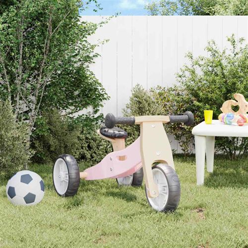 vidaXL Vélo d'équilibre pour enfants 2-in-1 rose