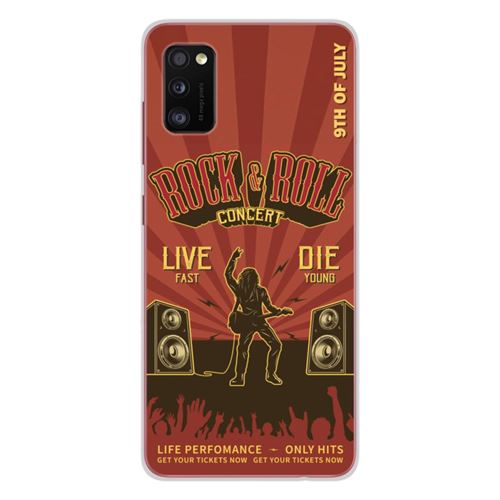Coque en silicone imprimée compatible Samsung Galaxy A41 Rock and roll