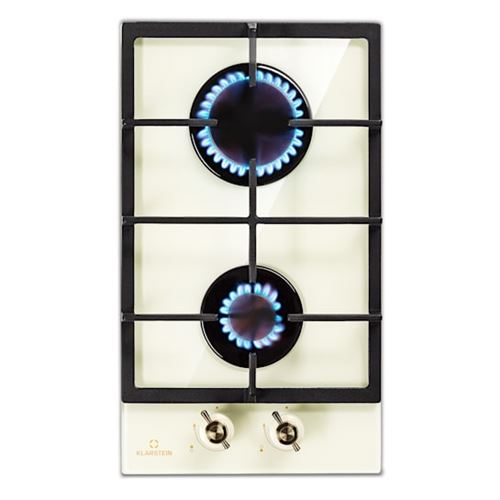 Plaque De Cuisson À Gaz - Klarstein Victoria 2 - 2 Feux Brûleur - Look Rétro - Crème