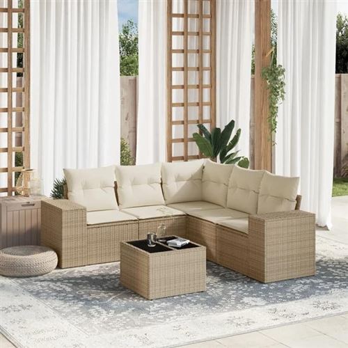 VIDAXL Salon jardin beige r&eacute;sine tress&eacute;e