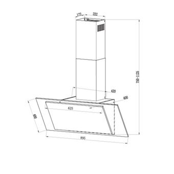 Hotte aspirante Plasma inclinée TA9PLAMVN 90 cm 623m3/h