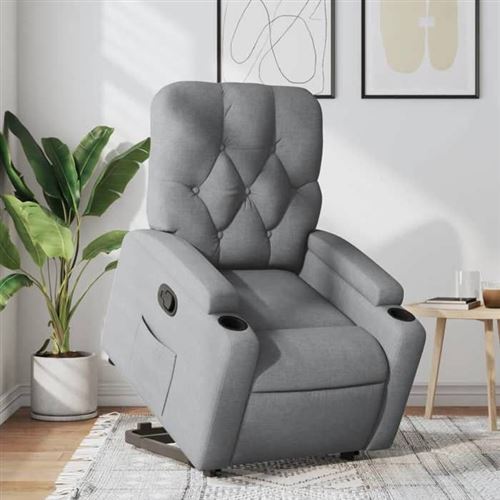 Vidaxl Gris/Clair Fauteuil Inclinable Électrique - Image 2
