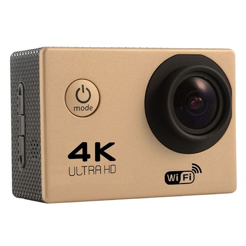 Caméra Sport Étanche Wifi 4K Slow Motion 16Mp Grand Angle 170° Vidéo Embarqué Or + SD 16Go YONIS