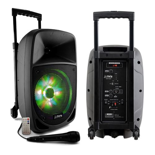 Enceinte Nomade batterie Karaoke 300W Bluetooth PARTY-8LED
