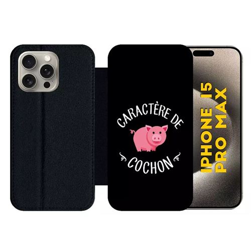 Etui My Kase pour iPhone 15 Pro Max caractere de cochon fond