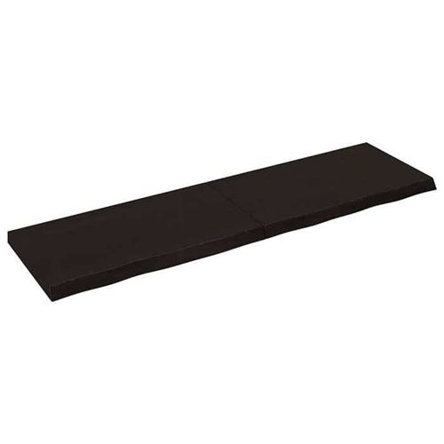 VIDAXL - Étagère murale - Chêne massif - Gris foncé - 180x50x6 cm - Image 3