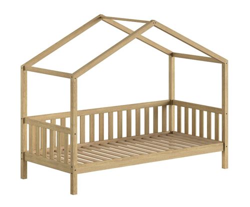 Lit cabane dallas chêne naturel 90x200