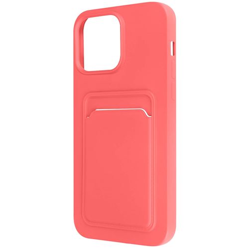 Coque pour iPhone 14 Pro Max Silicone Souple Porte-carte Fine Légère Avizar corail
