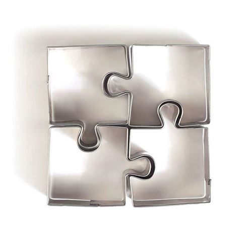 Non Communiqué Multicolore 4 Mini Emporte-Pièces Inox - Puzzle