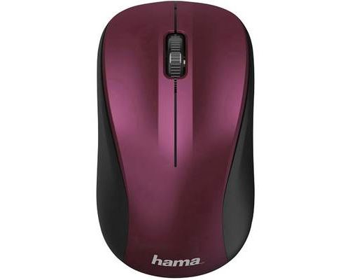 Hama MW-300 - Souris - droitiers et gauchers - optique - 3 boutons - sans fil - 2.4 GHz - récepteur sans fil USB - rose, bordeaux