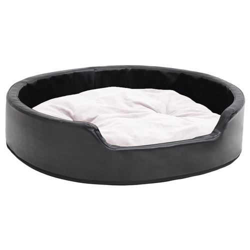 Meilleurs prix pour vidaXL Lit pour chiens Noir et beige 79x70x19 cm Peluche et similicuir
