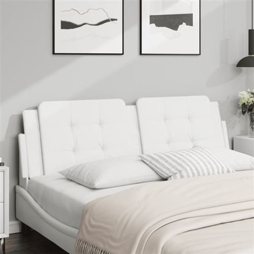 vidaXL Coussin de tête de lit blanc 160 cm similicuir374867