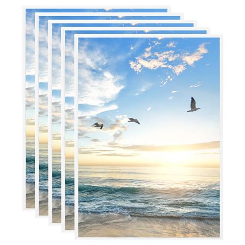 vidaXL Collage de cadres photo 5 pcs au mur table Blanc 15x21 cm MDF