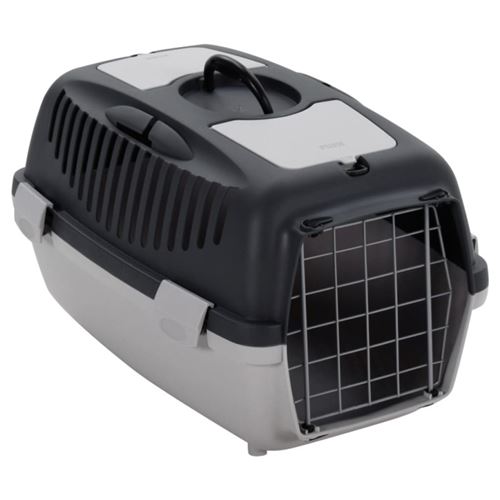 Meilleurs prix pour vidaXL Cage de transport animaux de compagnie gris noir 55x36x35 cm PP