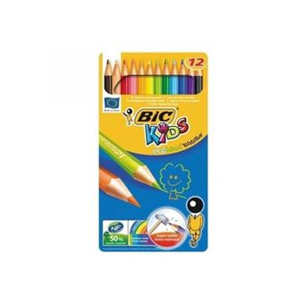 BIC Boîte métal de 12 crayons de couleur Evolution