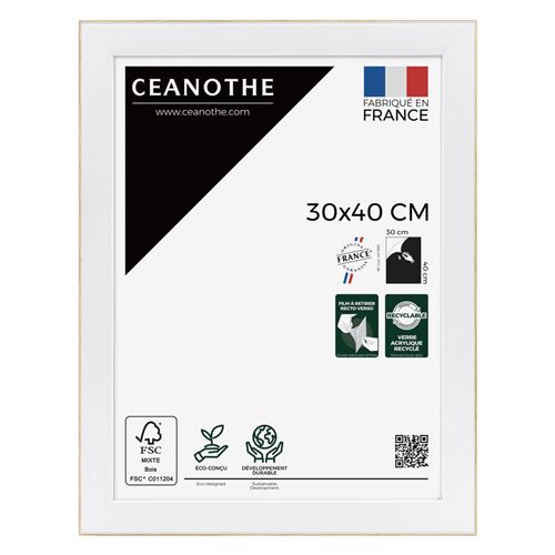 Cadre photo Newton brut 30x40 cm r&eacute;sine recycl&eacute;e