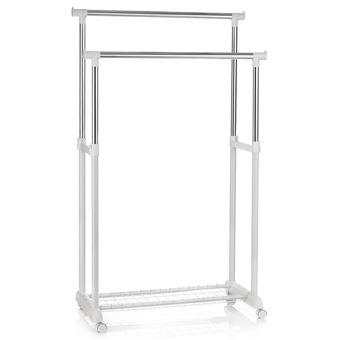 Porte-vêtements sur roulettes - noir/couleur chrome - 2 barres