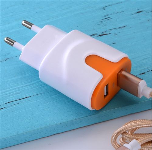 Adaptateur Secteur Couleur USB pour OnePlus 2 Smartphone Tablette Double Prise Murale 2 Ports Courant AC Chargeur Blanc (5V-2A) (GRIS)