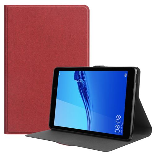 Etui en PU texture de tissu avec support rouge pour votre Huawei MatePad T8
