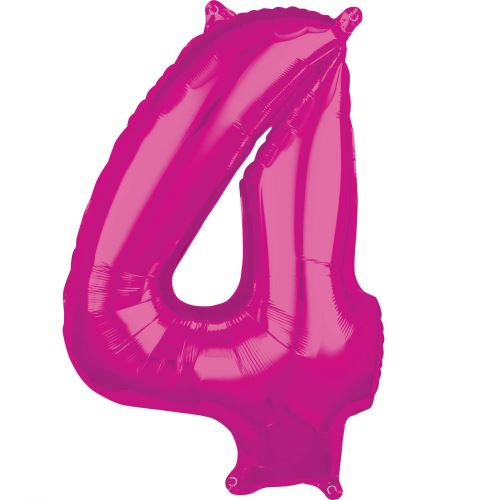 Amscan ballon d'aluminium numéro 4 51 x 66 cm rose