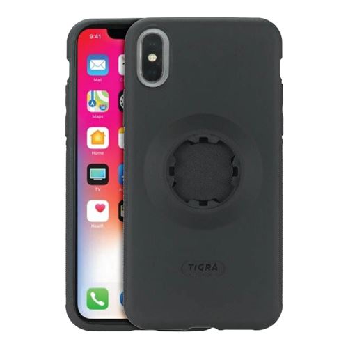 Coque iphone x coque protection etanche ultra-léger fixation fitclic tigra noir